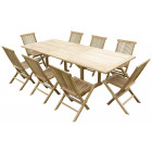 Ensemble de jardin en teck premium astana 8 chaises jenae