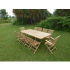Ensemble de jardin en teck premium astana 8 chaises 2 fauteuils jenae