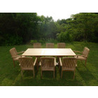 Ensemble de jardin en teck premium astana 8 fauteuils audia