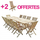Salon de jardin en teck batan 10 chaises - bundle chaises