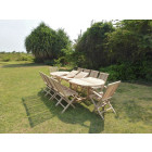 Salon de jardin en teck henua 8 chaises 2 fauteuils