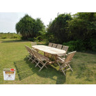 Salon de jardin en teck henua 8 chaises 2 fauteuils - bundle huile