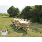 Salon de jardin en teck henua 10 chaises - bundle huile