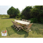 Salon de jardin en teck henua 10 chaises - bundle huile