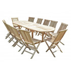 Salon de jardin en teck henua 12 chaises
