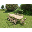 Ensemble de jardin en teck premium kirang 10 chaises jenae