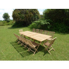 Ensemble de jardin en teck premium kirang 12 chaises jenae