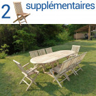 Ensemble salon de jardin en teck mahui 6+2 chaises 2 fauteuils - bundle chaises