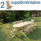 Ensemble salon de jardin en teck mahui 8+2 chaises - bundle chaises