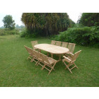 Ensemble de jardin en teck premium milana 8 chaises 2 fauteuils jenae