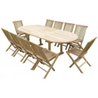 Ensemble de jardin en teck premium milana 10 chaises jenae