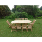 Ensemble de jardin en teck premium milana 10 chaises jenae