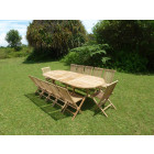 Ensemble de jardin en teck premium nayan 12 chaises jenae