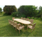 Ensemble de jardin en teck premium nayan 10 fauteuils audia