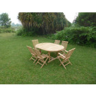 Ensemble de jardin en teck premium sawah 4 chaises 2 fauteuils jenae