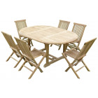 Ensemble de jardin en teck premium sawah 6 chaises jenae