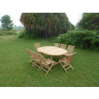 Ensemble de jardin en teck premium sawah 8 chaises jenae