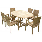 Ensemble de jardin en teck premium sawah 6 fauteuils audia