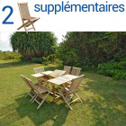 Ensemble salon de jardin en teck serang 4+2 chaises 2 fauteuils - bundle chaises