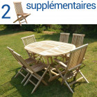 Ensemble salon de jardin en teck solo 4+2 chaises 2 fauteuils - bundle chaises