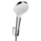 Pack pommeau de douche rond 2 jets vario chrome + flexible + support