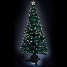 Sapin artificiel fibre optique vert 90cm avec cimier malocash