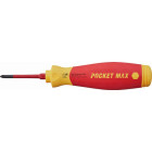 Tournevis porte-embout WIHA PocketMax isolé 1000V + 4 embouts isolés slim - 45296