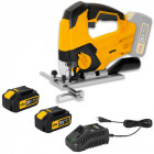 Scie sauteuse sans fil 20v vitopower + 2 batteries 4.0 ah + chargeur rapide
