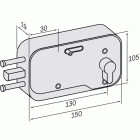 Serrure appl.cyl euro p/garage