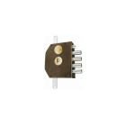 Serrure verticale en applique 3 points axe 60 mm marron, droite + cylindre - secury-t