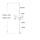 Serrure verticale en applique 3 points axe 60 mm marron, droite + cylindre - secury-t