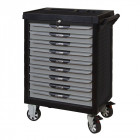 Servante pearlline grise et noire 9 tiroirs équipée de 455 outils