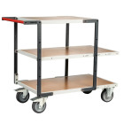 Servante FLAT-PACK™ 3 plateaux médium 2 plateaux 850 x 500 mm et 1 plateau 550 x 500 mm roues TPE 400 kg - 884721245