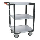 Servante FLAT-PACK™ 3 plateaux mélaminé 550 x 500 mm roues TPE 250 kg - 884720122