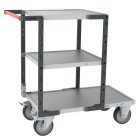 Servante FLAT-PACK™ 3 plateaux tôle galva 1 plateau 850 x 500 mm et 2 plateaux 550 x 500 mm roues TPE 400 kg - 884721343