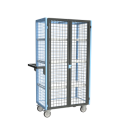 Servante grillagée 4 côtés verrouillable avec 3 étagères plateau bois 850 x 500 mm 250 kg - 880725116