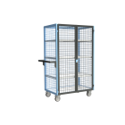 Servante grillagée 4 côtés verrouillable avec 3 étagères plateau bois 1000 x 600 mm 250 kg - 880725126