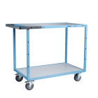 Servante mécano-soudée 2 plateaux mélaminé 1000 x 600 mm roues TPE 250 kg - 880702121