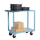 Servante mécano-soudée 2 plateaux mélaminé 850 x 500 mm roues CC 250 kg - 880701111