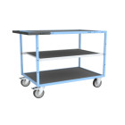 Servante mécano-soudée 3 plateaux tôle galva + caoutchouc 1200 x 800 mm roues TPE 400 kg - 880703442