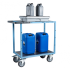 Servante mécano-soudée EVERSTEEL™ 2 plateaux tôle galva 850 x 500 mm roues TPE 400 kg - 880701341