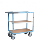Servante mécano-soudée EVERSTEEL™ 3 plateaux médium 850 x 500 mm roues TPE 400 kg - 880701242