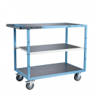 Servante mécano-soudée EVERSTEEL™ 3 plateaux tôle galva 1000 x 600 mm roues TPE 250 kg - 880702322