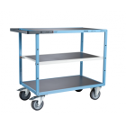 Servante mécano-soudée EVERSTEEL™ 3 plateaux tôle galva 1000 x 600 mm roues TPE 400 kg - 880702342