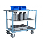 Servante mécano-soudée EVERSTEEL™ 3 plateaux tôle galva 1000 x 600 mm roues TPE 400 kg - 880702342