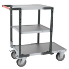 Servante montée FLAT-PACK™ 3 plateaux tôle galva 1 plateau 850 x 500 mm et 2 plateaux 550 x 500 mm roues TPE 400 kg - 886721343