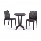 Salon bistro spécial balcon en polypropylène anthracite 2 places