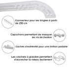 Simi rail de plafond tringle en pvc pour rideaux à crochets    blanc   double rail courbé 220 cm