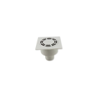 Siphon de sol PVC solusec 120x120 sv grille laiton chromé