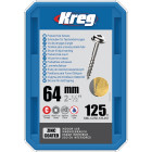 Vis à trous de poche 64 mm Revêtu de Zinc Maxi-Loc, Filetage épai, 125 - KREG - SML-C250-125-INT